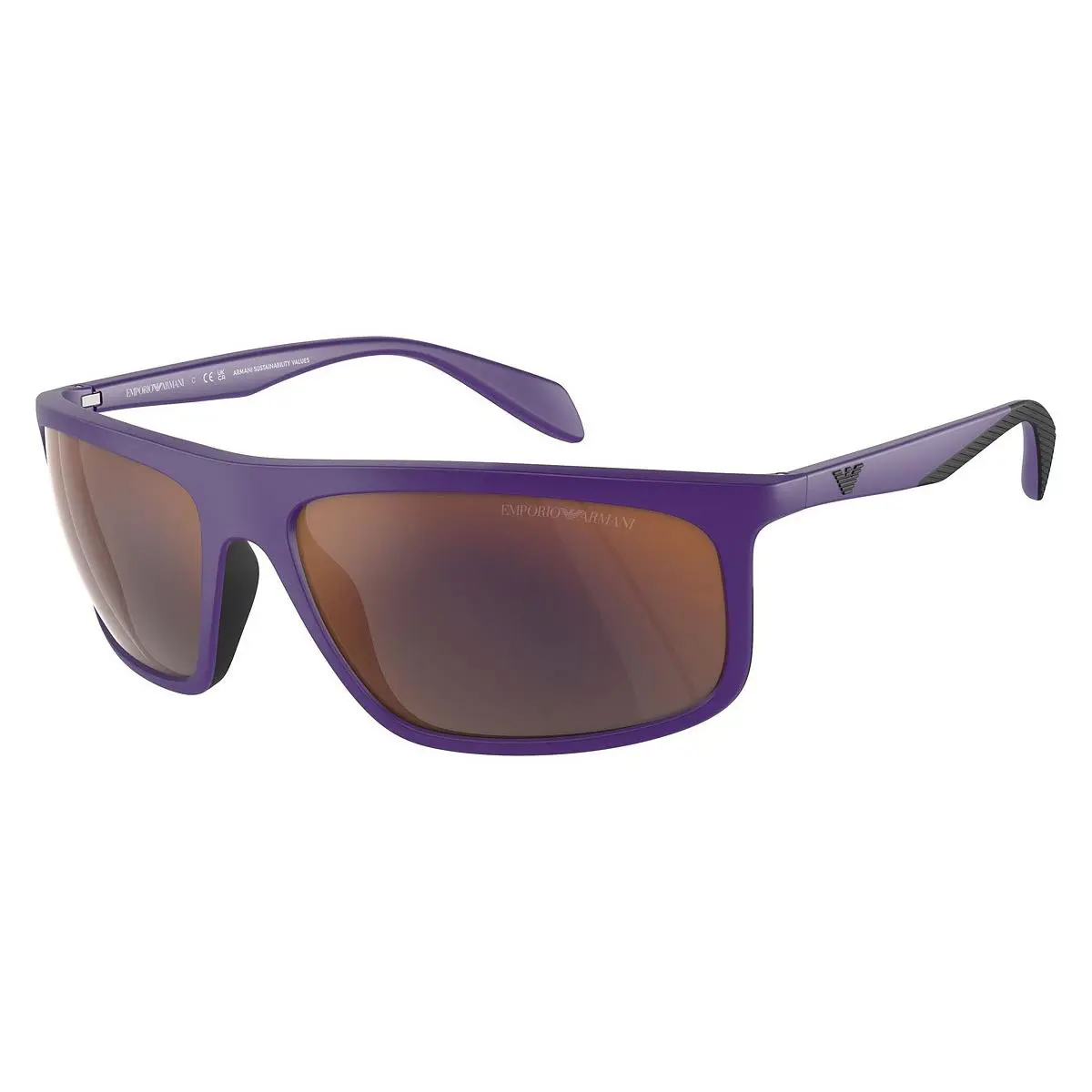 Emporio Armani Man Sunglasses EA4212U Matte Violet/dark Grey Mirror Red Lens