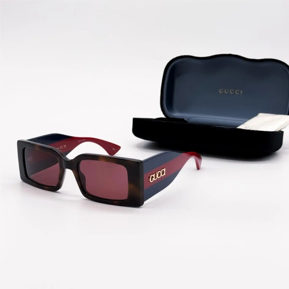 Gucci GG1860S 002 Havana Blue Red Unisex Sunglasses Gucci