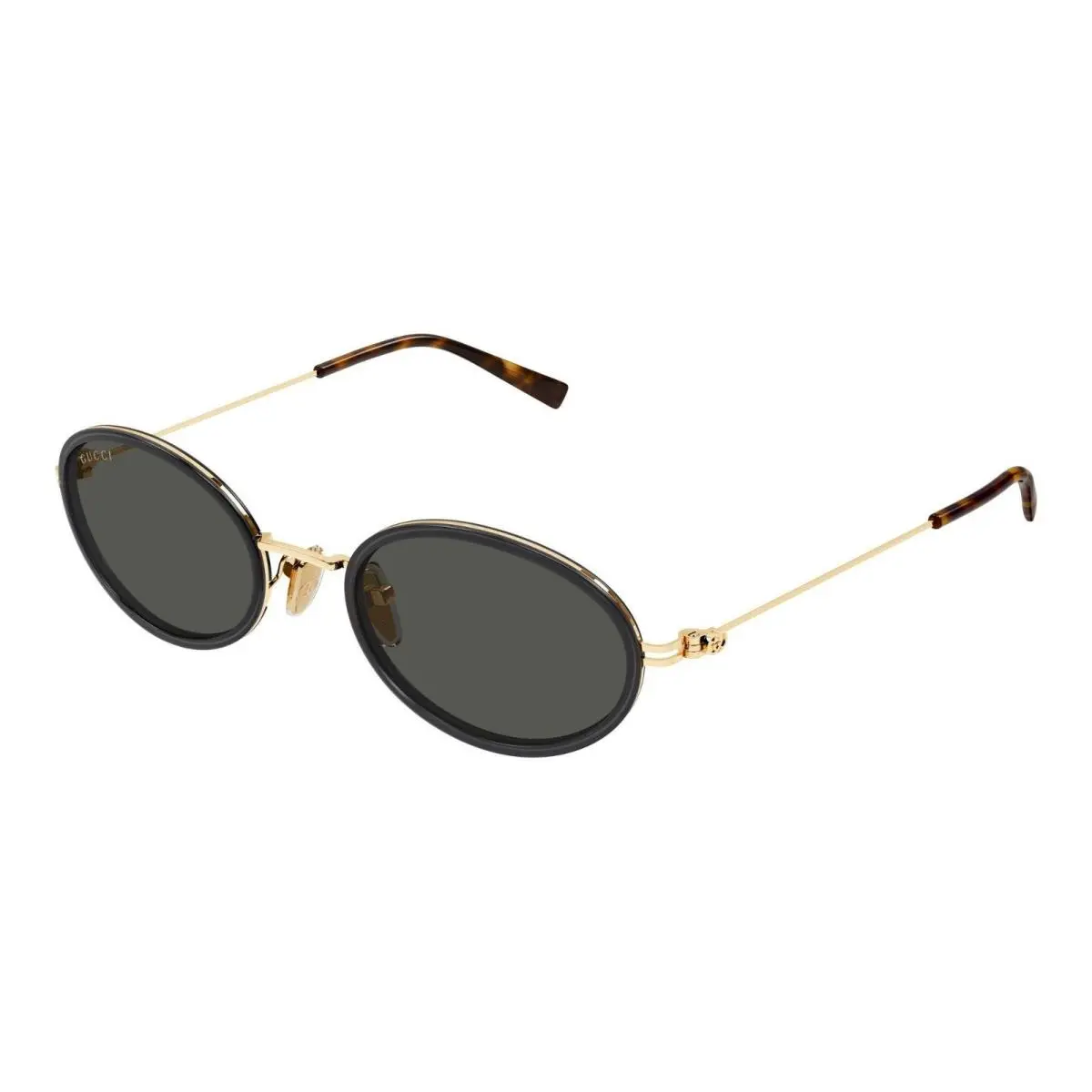 GG1980S Dark Grey with Gold/grey 001 Sunglasses by Gucci
