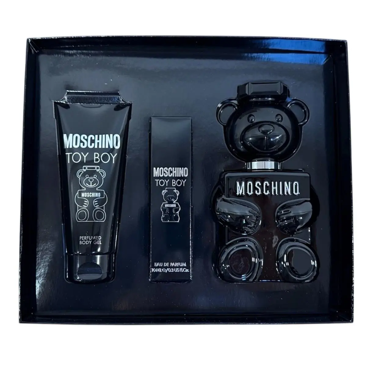 Moschino Toy Boy Eau de Parfum Spray 3.4oz Body Gel 3.4oz Mini 0.33oz Men