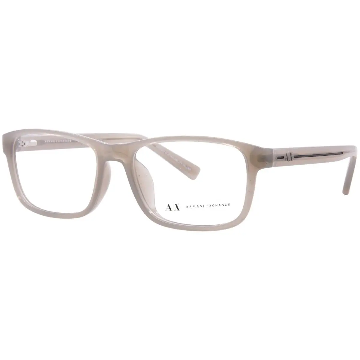 Armani Exchange AX3021F 8238 Eyeglasses Men`s Shiny Opaline Grey Full Rim 56mm