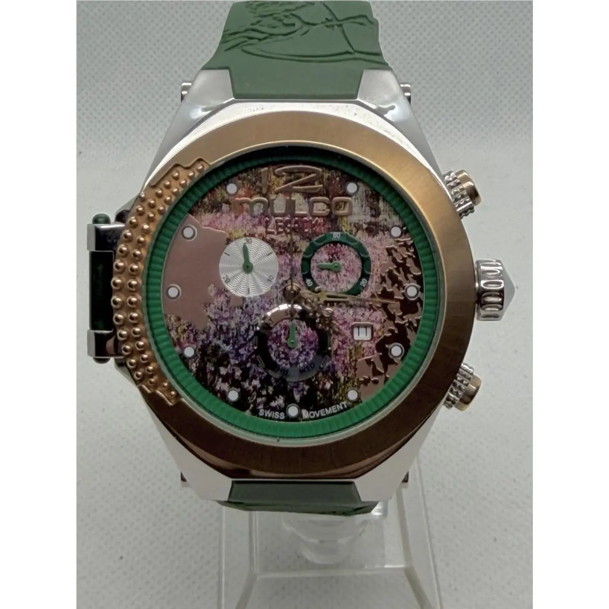Legacy MW5-3700-473 Chronograph Swiss Green Silicone Men`s Watch 47mm by Mulco