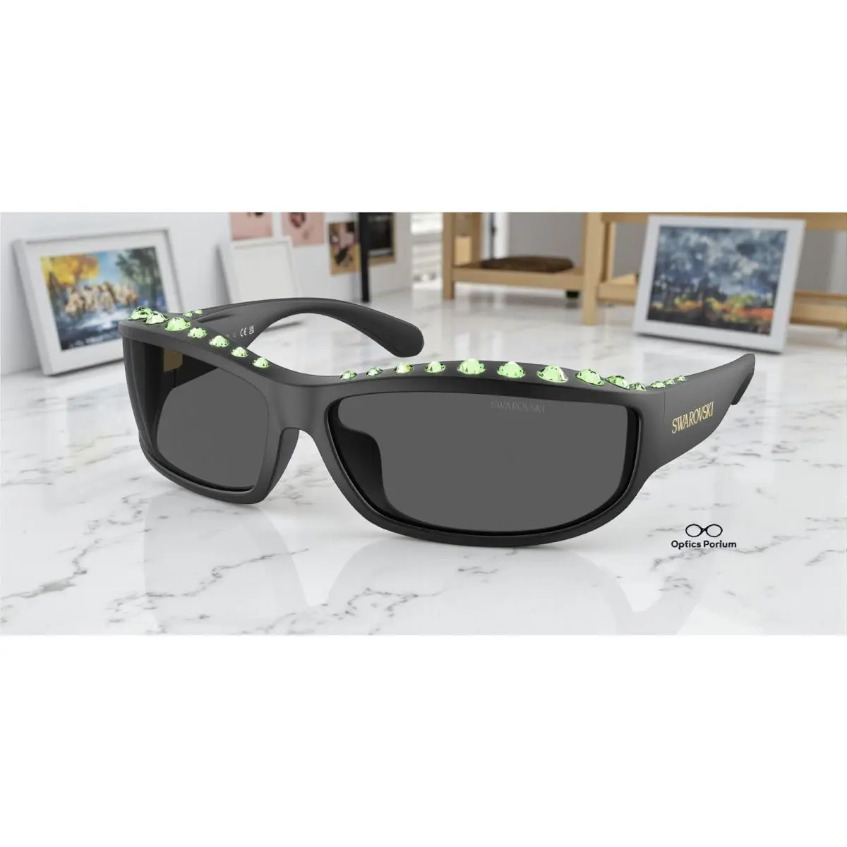 Swarovski SK6009 102087 Matte Black Dark Grey 73 mm Women`s Sunglasses