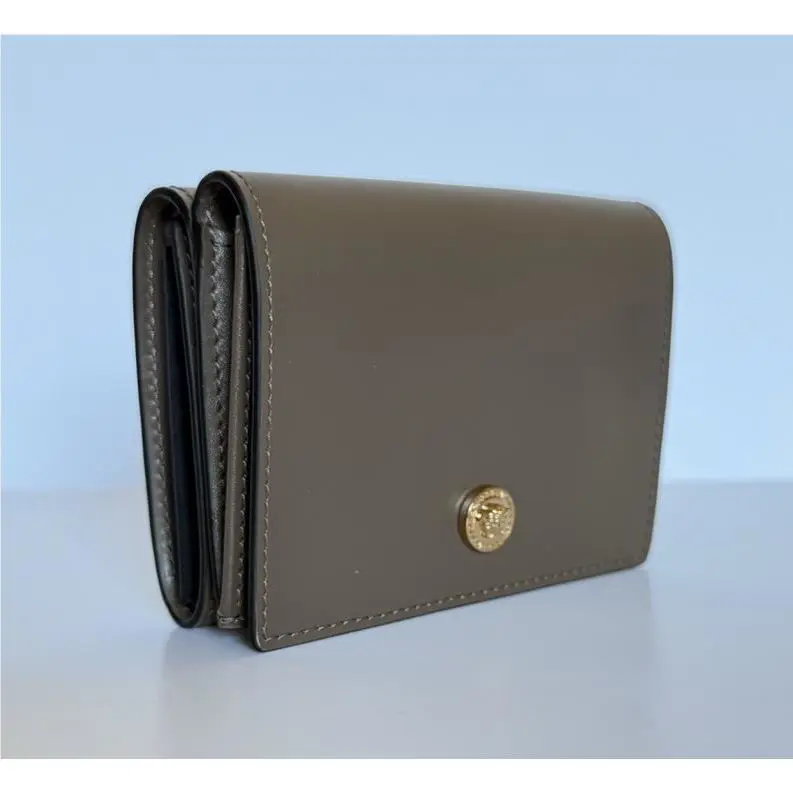 Bottega Veneta Versace Medusa Tri-fold Calf Leather Chestnut Wallet 1015569
