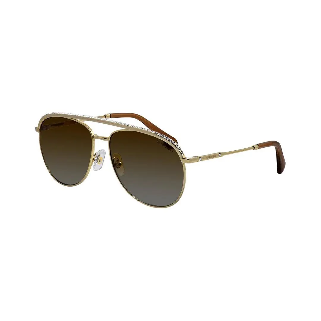 Swarovski Women`s Sk7005 58Mm Polarized Sunglasses Women`s Gold
