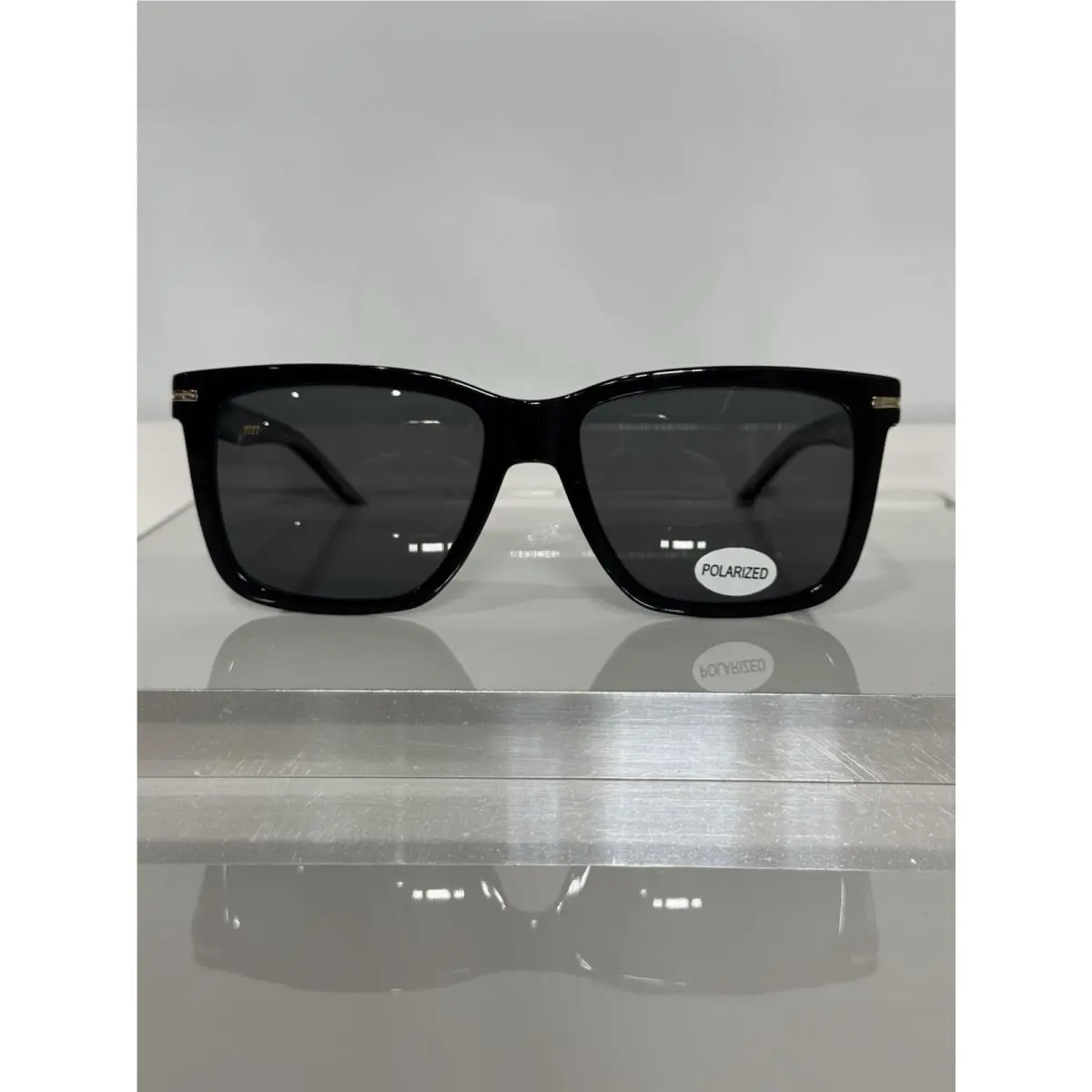 Hugo Boss 1598/S Black Gold Acetate w. Custom Polarized Gray Sunglasses