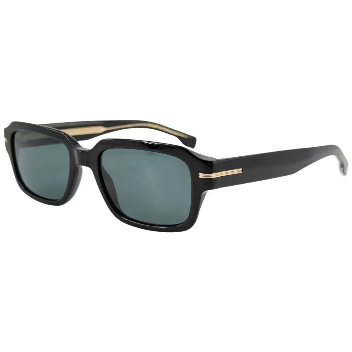 Hugo Boss 1596S Mens Plastic Sunglass 0807A9 Black 53-19 Gray Lenses