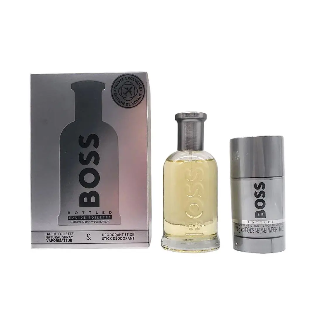 Boss Bottled by Hugo Boss For Men 2 PC Set: 3.3 oz Edt Spray + 2.4 oz Deo Stk