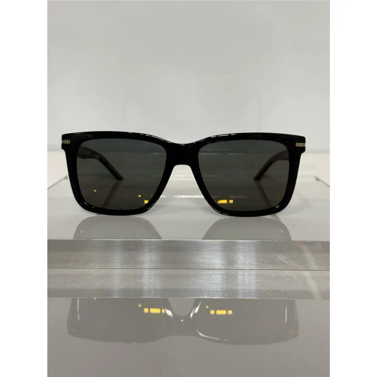 Hugo Boss 1598/S 2M2 Black Acetate Unisex Gold Flash Mirror Sunglasses