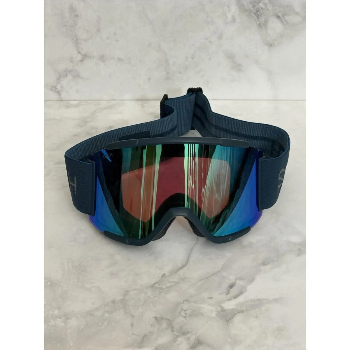 Smith Squad XL Ski Goggles with Chromapop Green Blue Mirror Lens Sz Medium/large