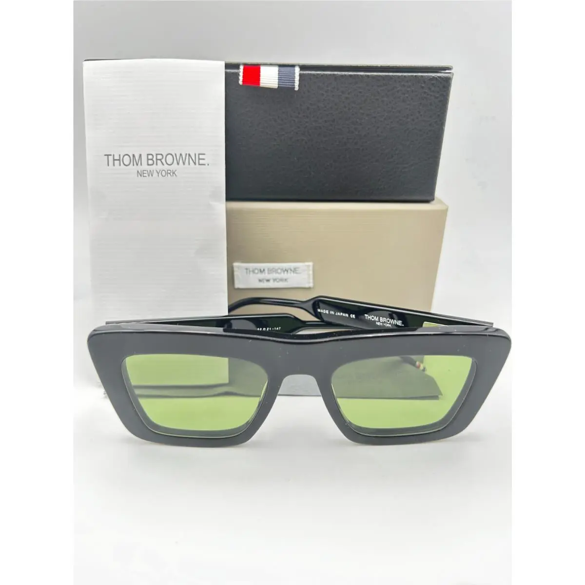 Sunglasses TBS415-52-01 Blk Black Green 52mm TB 415 by Thom Browne