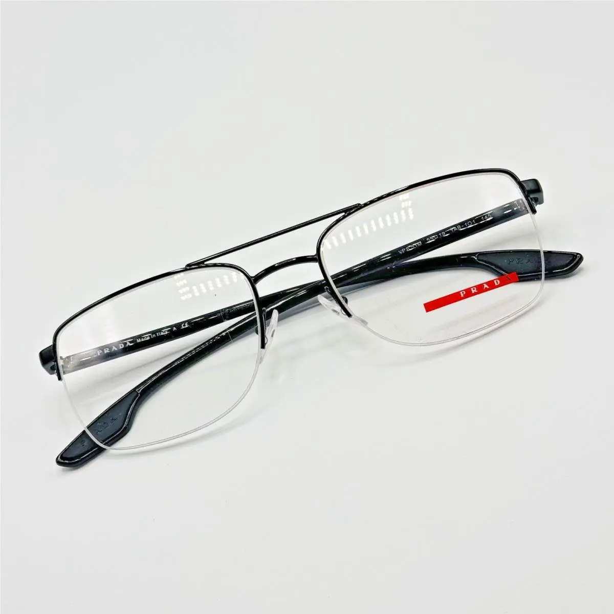 Prada Linea Rossa Eyeglass Frames PS 51MV 1AB1O1 Black Metal 55-19-145