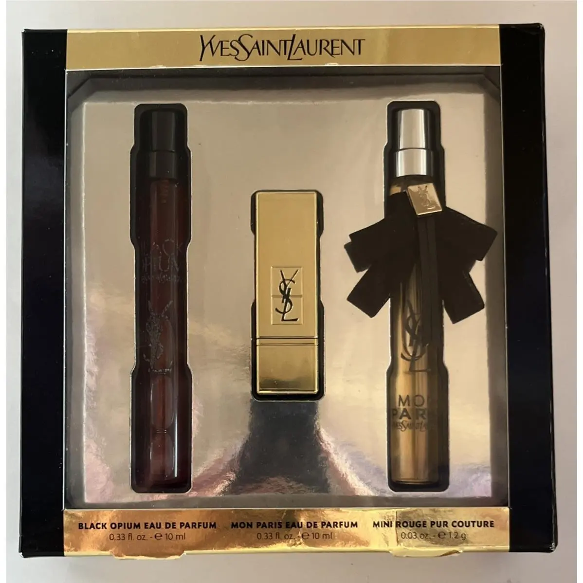 Yves Saint Laurent 3 pc Mini Set Edp Black Opium Mon Paris 10 Ml+ 13 Le Orange