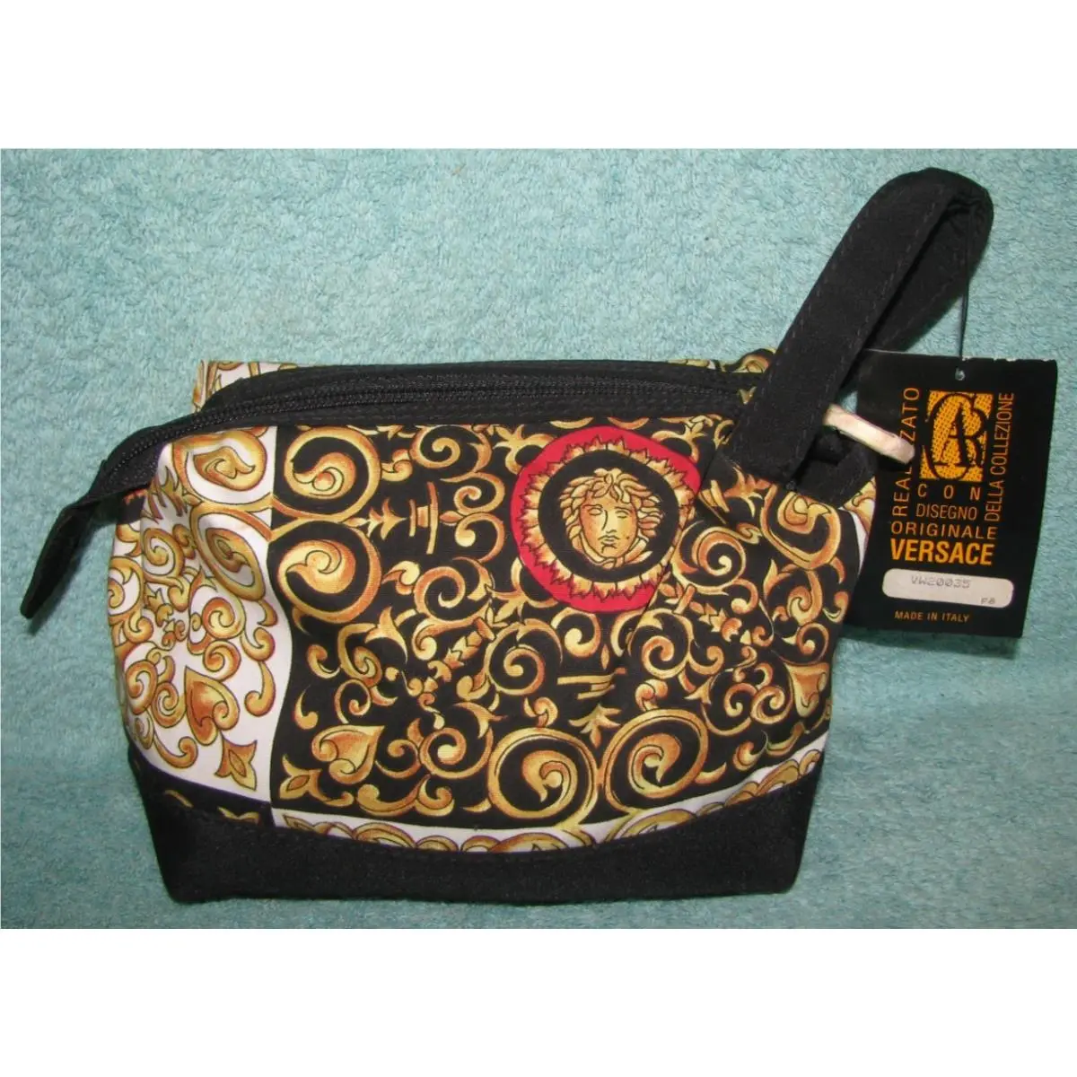 Versace Vanity Cosmetic Bag / Pouch Black Gold Medusa