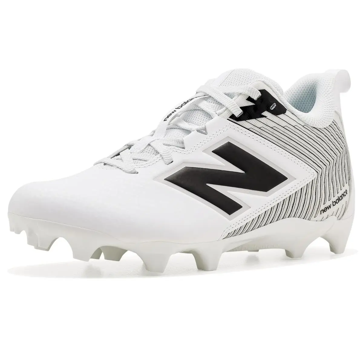 Men`s Sneakers Athletic Shoes  Rush V5 Mid Lacrosse Cleats White/Black/Team Red by New Balance