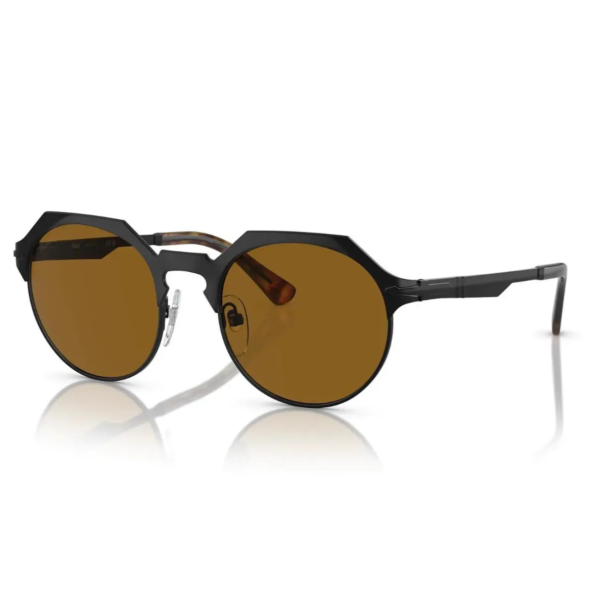 Persol Men`s Sunglasses PO2488S 111633 Black Demi Shiny 51mm Metal Frame