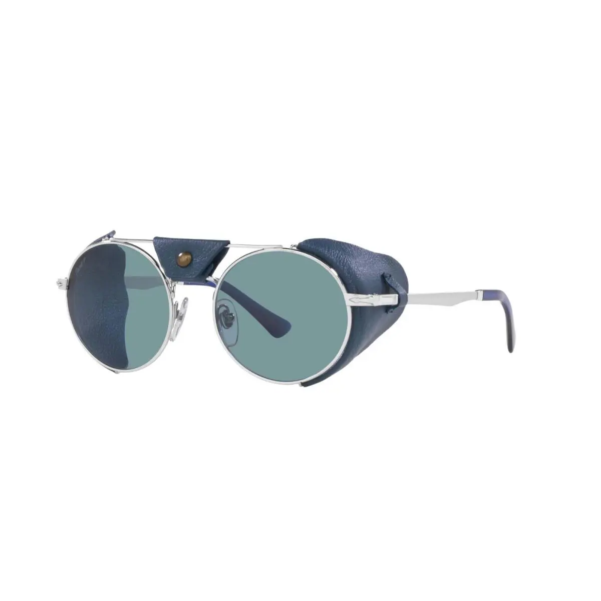 Persol Sunglass PO2496SZ 139/P1 52-18 Round Silver Green Polarized