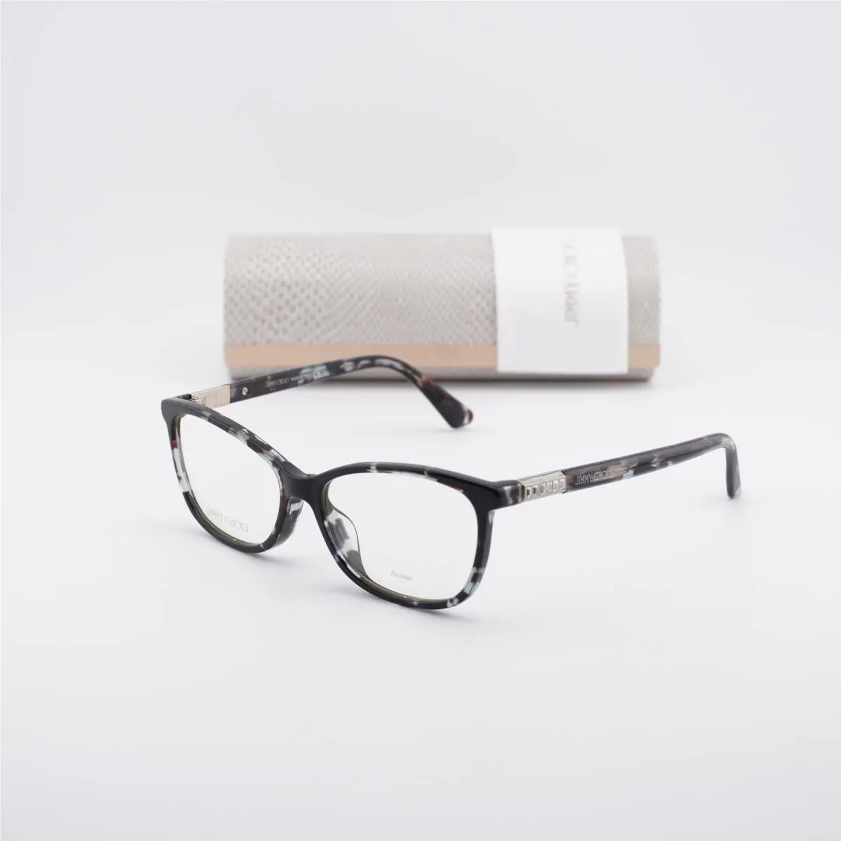 JC282/G 0R8M 00 Azure Havana 53mm Eyeglasses by Jimmy Choo