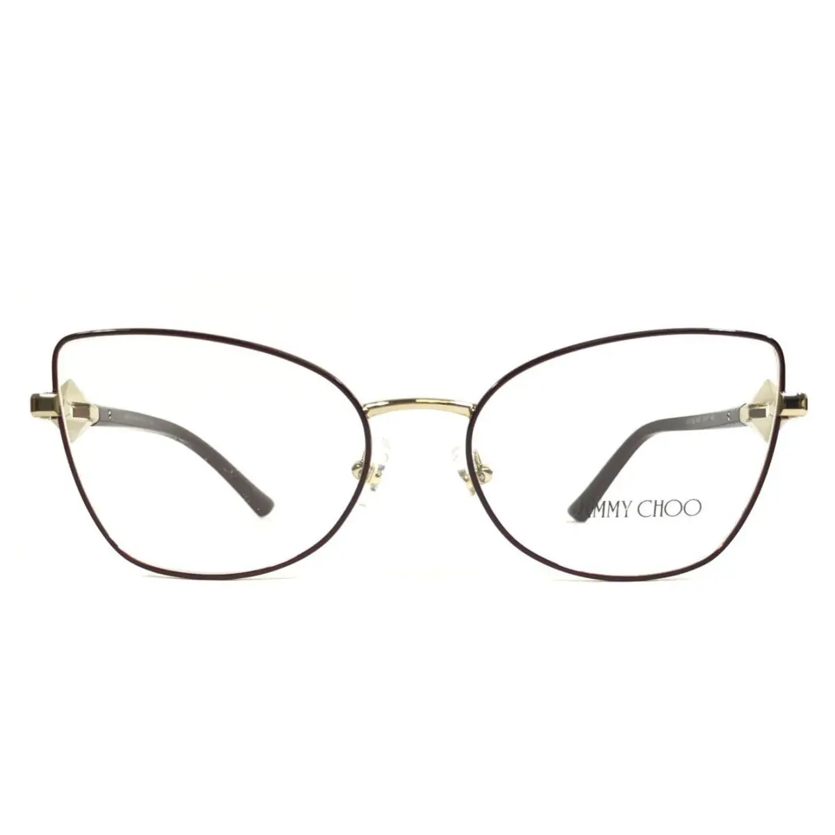 Jimmy Choo Eyeglasses Frames JC2012 3025 Red Gold Cat Eye Wire Rim 53-17-140