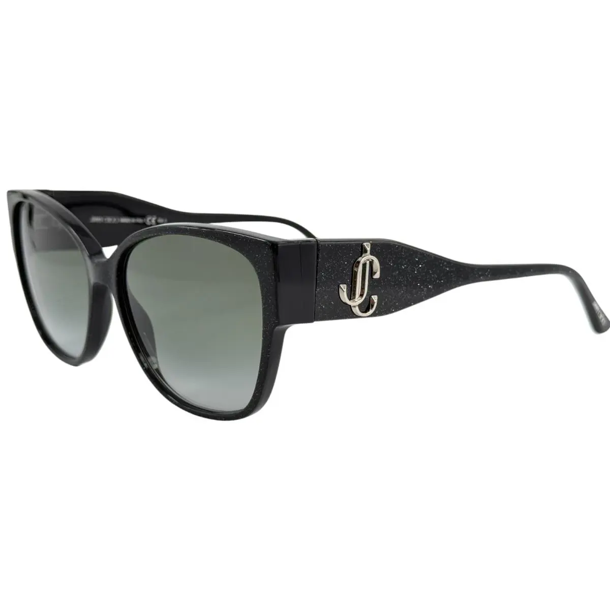 Jimmy Choo Shay S Womens Plastic Sunglass 0DXF9O Black Glitter Gold 58-16 Italy