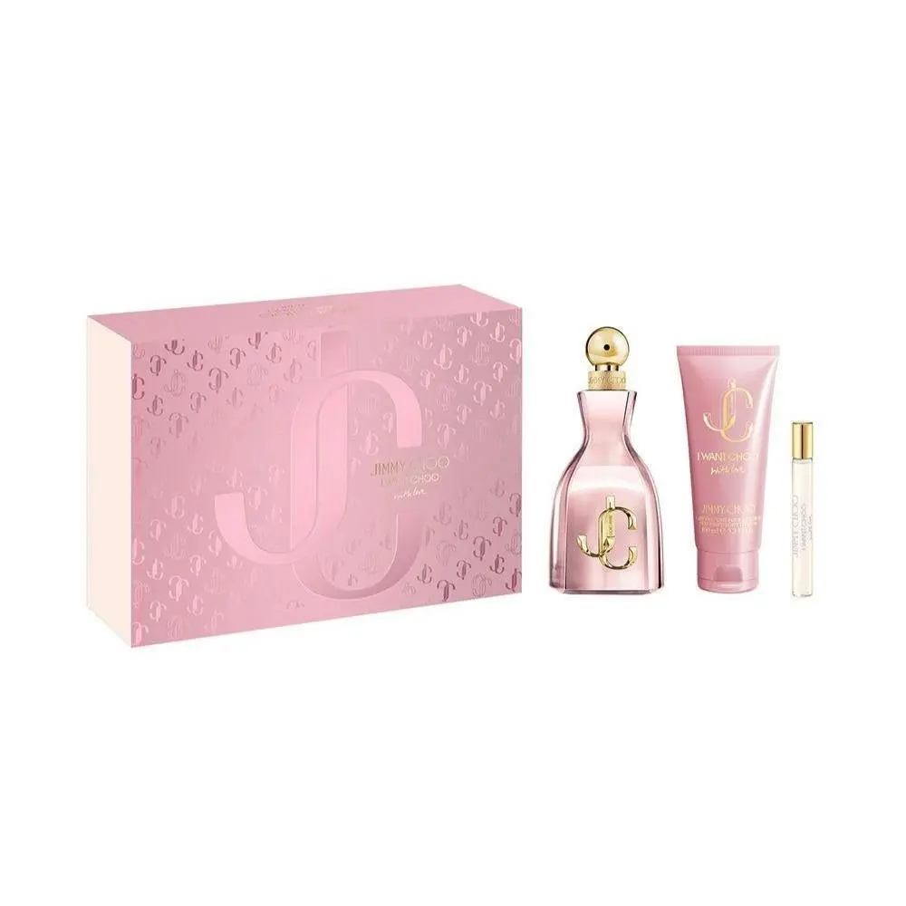 Jimmy Choo I Want Choo with Love Women 3pc 3.3oz Edp 0.25oz Mini 3.3oz Lotion