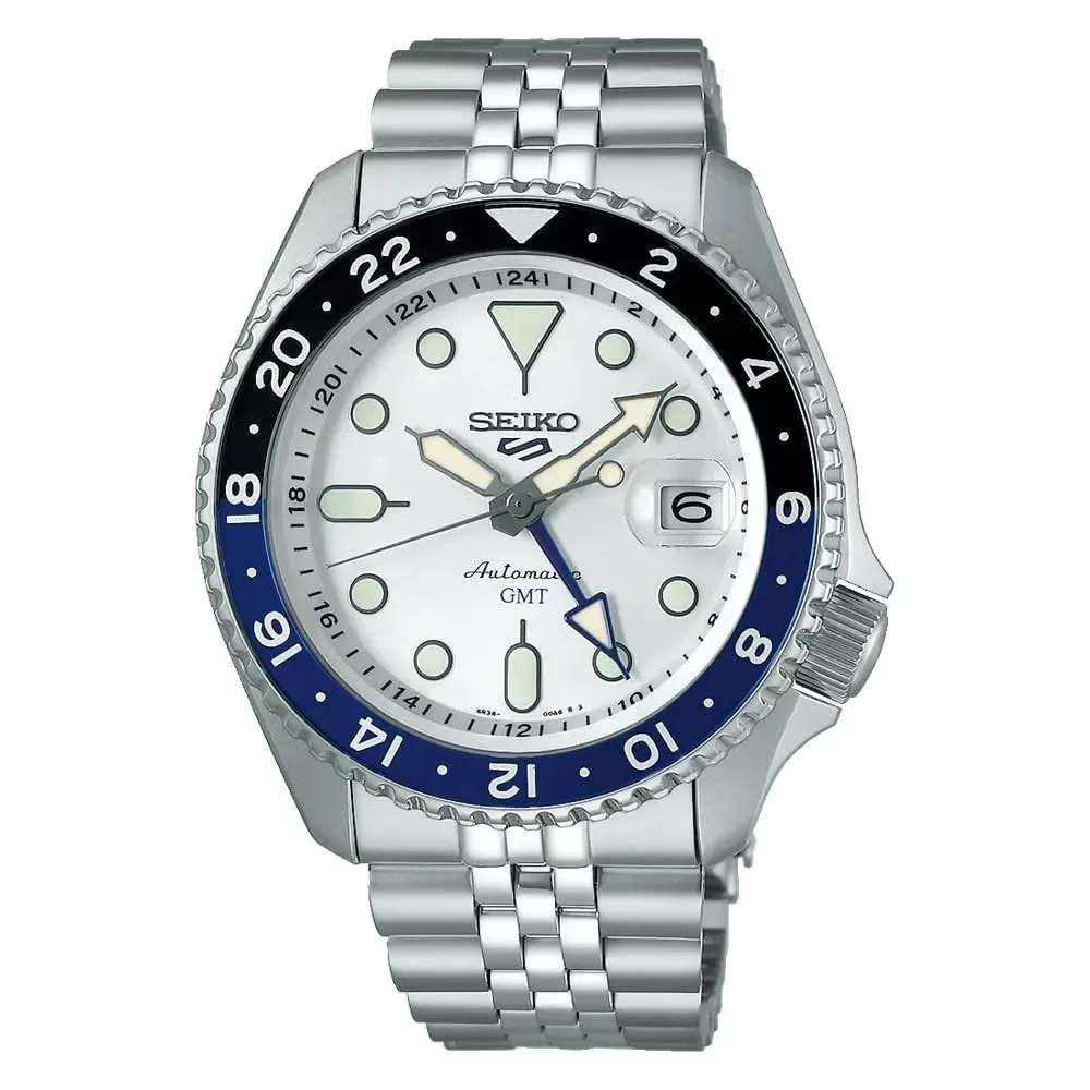 Men`s 5 Sports Gmt Automatic Silver Dial Watch - SSK033K1 by Seiko