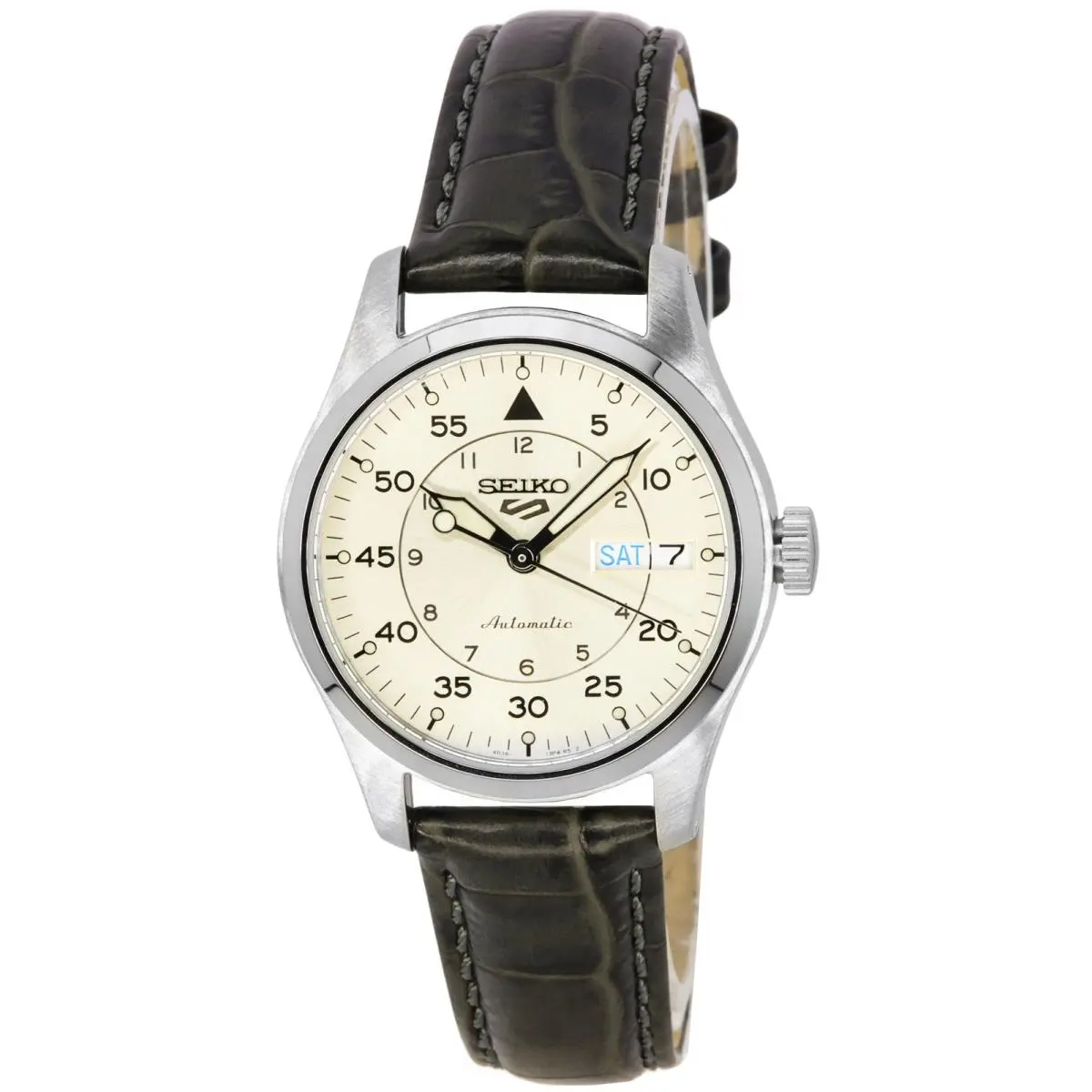Seiko 5 Sports Gmt Champagne Flieger Suit Style Automatic SRPJ87K1 Mens Watch - Dial: Champagne, Band: Black, Bezel: No Bezel
