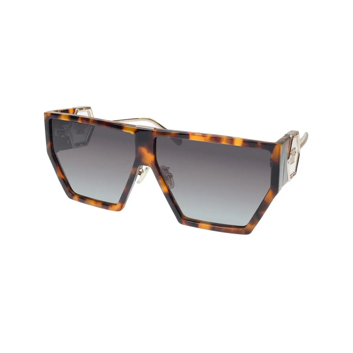 Philipp Plein SPP040 Space Rock Plein Sunglasses Titanium Signature Logo ON Arms