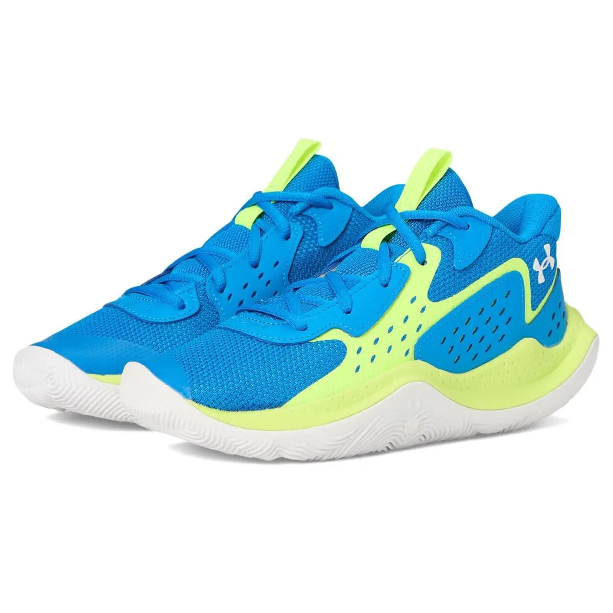 Children Unisex Shoes  Kids Jet `23 Basketball Shoe Big Kid Photon Blue/High-Vis Yellow/White by Under Armour
