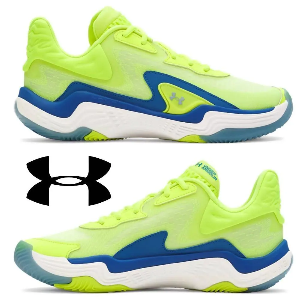 Under Armour Spawn 7 Men s Basketball Shoes - Sneakers For Running Training - Green, Manufacturer: High Vis Yellow / Blue Atlantis / Metallic Blue Calm