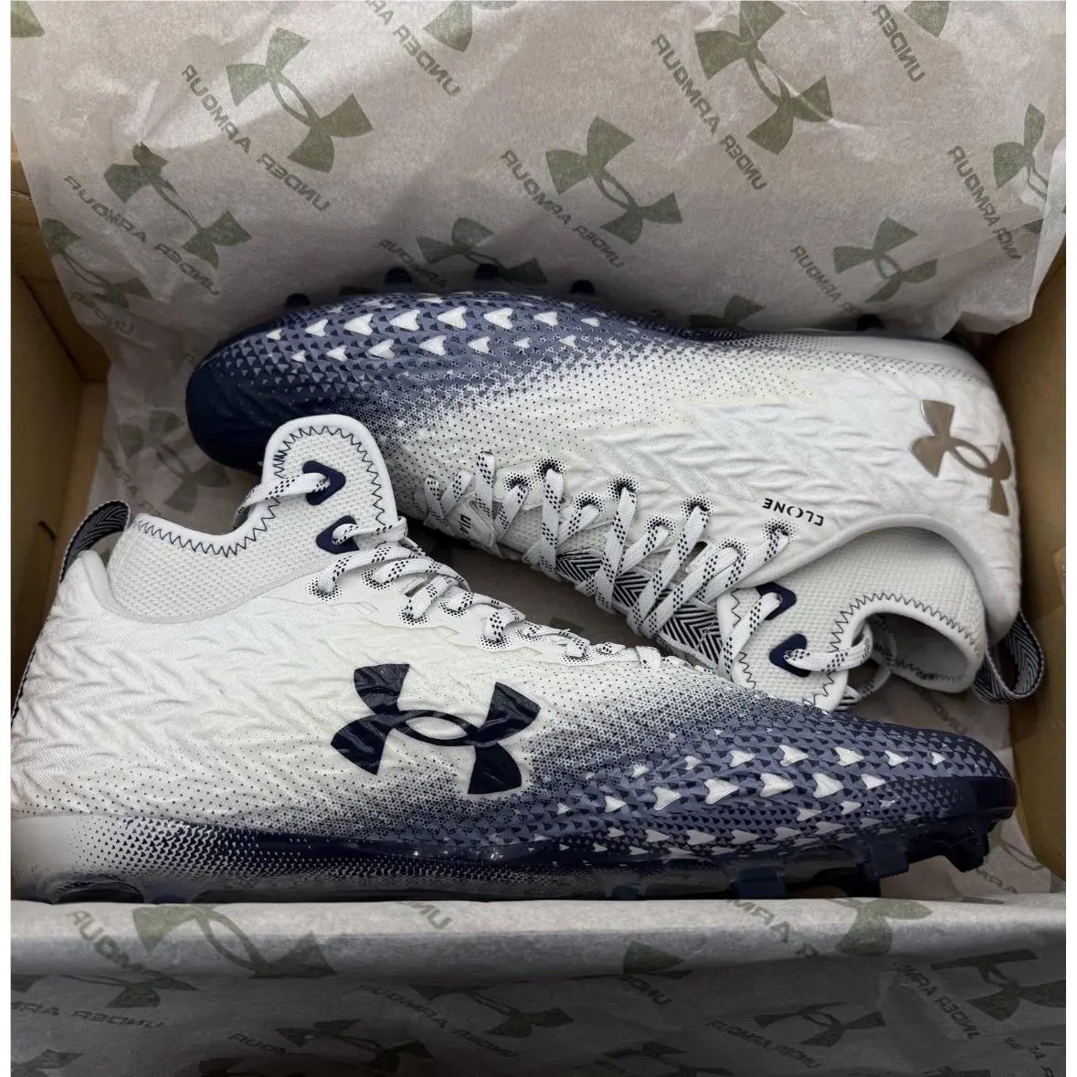 Under Armour shoes - Under Armour Spotlight Clone 3.0 MC - 3026334-106 - White/Navy 6