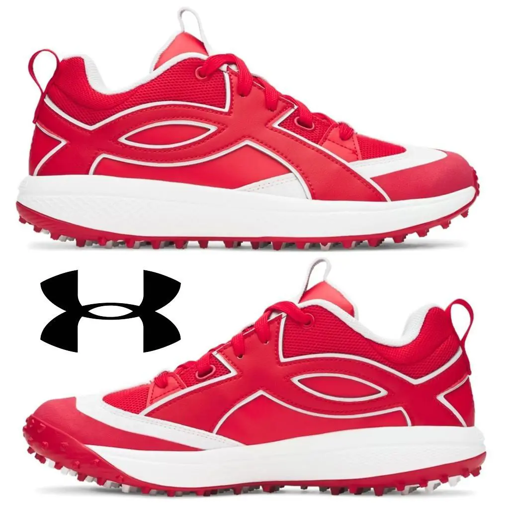 Under Armour Yard Icon Turf Men`s Shoes Running Walking Sport Casual Sneakers - Red, Manufacturer: Red / White - 600