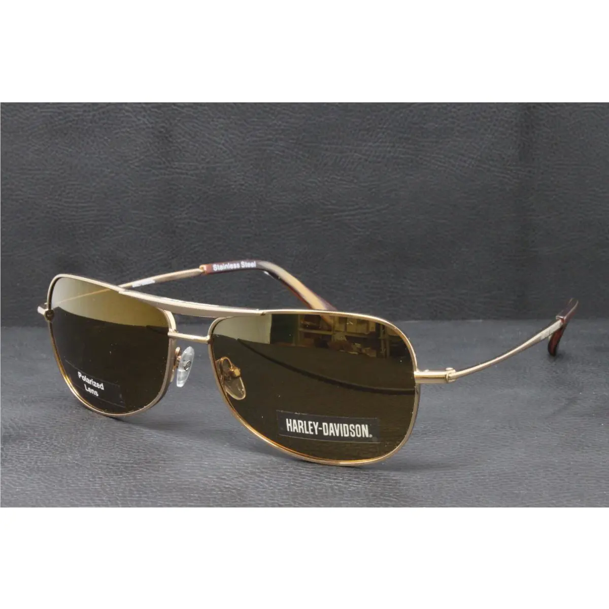 Harley Davidson Sunglasses Men`s Metal Aviator Gold Polarized HDX834 GLD6