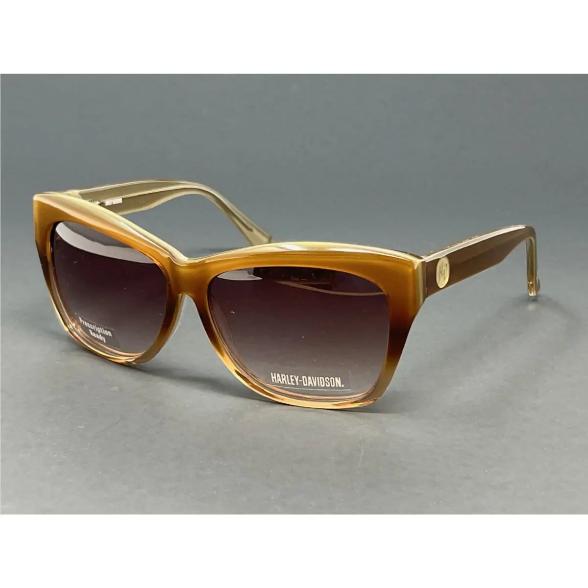 Harley Davidson HDK838 AMB-34 Amber 58 mm Cat Eye Plastic Women`s Sunglasses