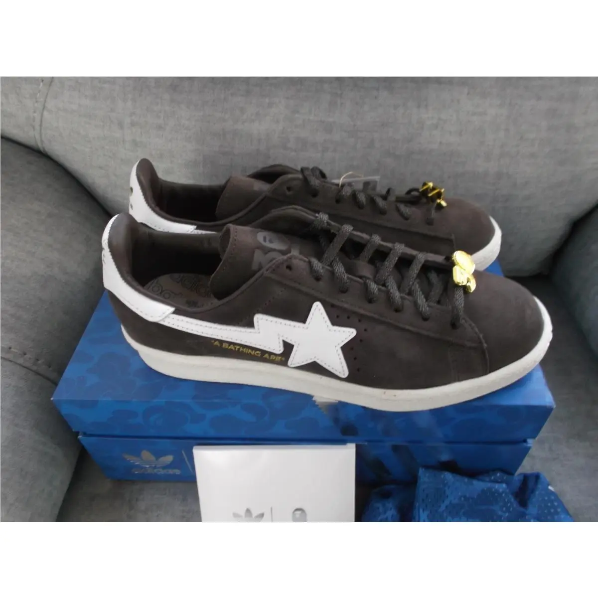 Bape x Adidas Campus 80s 30th Anniversary Brown Size 7.5 - IF3379