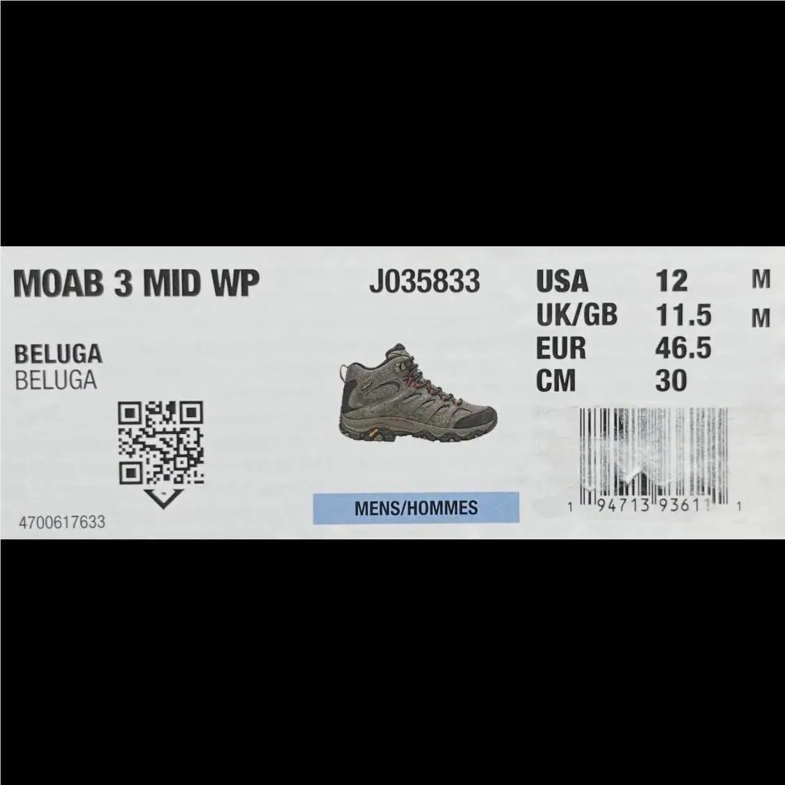 Merrell shoes - Moab 3 Mid WP - Moab Mid - J035833 - Beluga 25