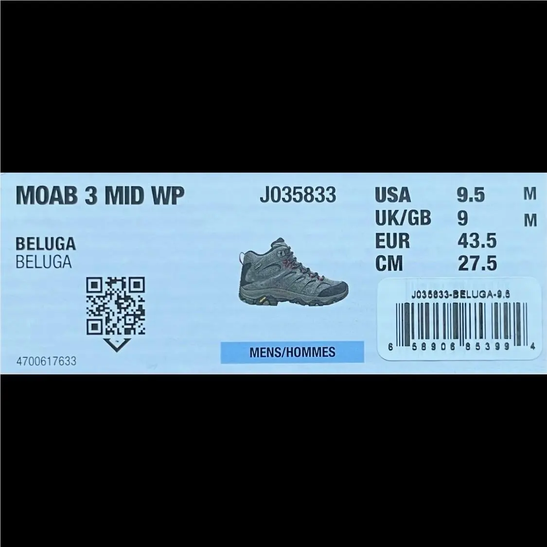 Merrell shoes - Moab 3 Mid WP - Moab Mid - J035833 - Beluga 34