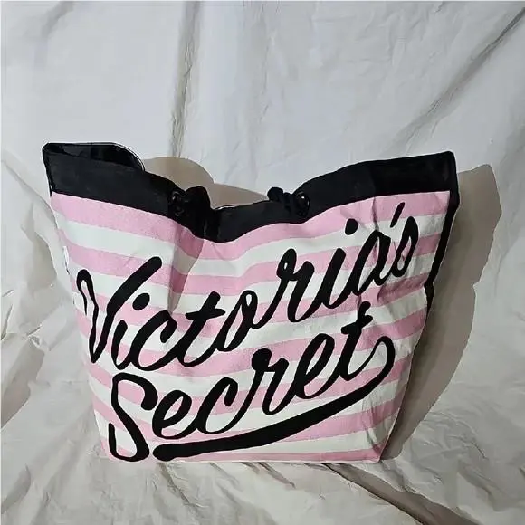 Victoria`s Secret Pink White Striped Tote