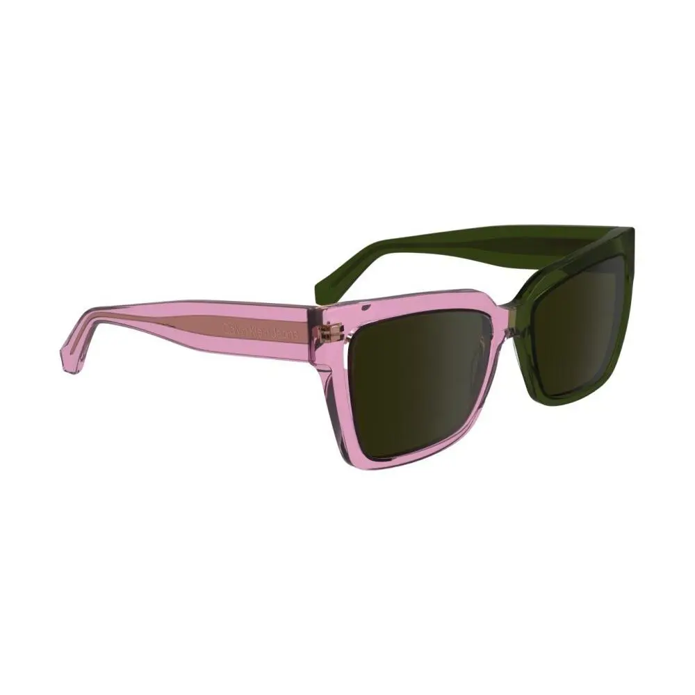 Calvin Klein Jeans UV Color Shift Sunglasses Pink Khaki CKJ24606S 54-18-140 - Frame: Pink to Khaki (UV Color Change), Lens: Brown