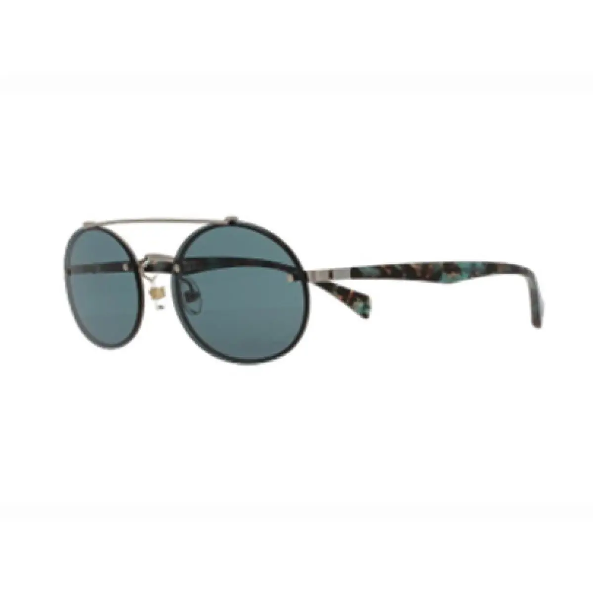 Yohji Yamamoto YY7002-400 Womens Black Round Frame/green Lens Sunglasses
