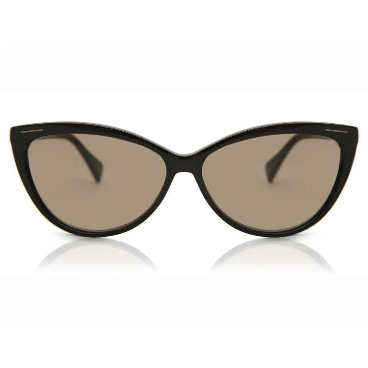 Yohji Yamamoto YY5001-001 Women`s Black Cat Eye Frame/brown Gray Lens Sunglasses