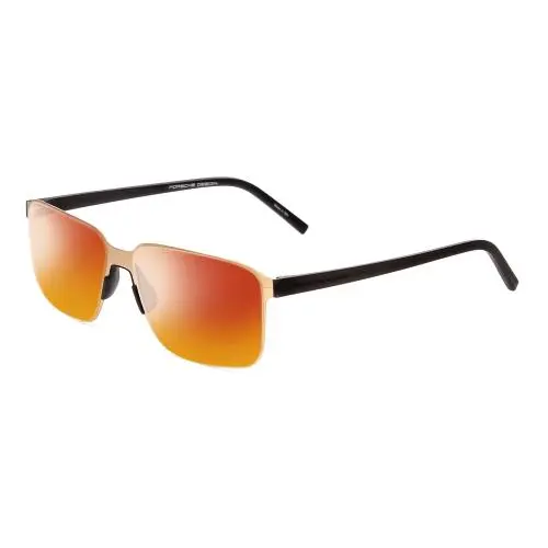 Design P8313-B 57mm Polarized Sunglasses Satin Gold Black 4 Lens Options Red Mirror Polar by Porsche