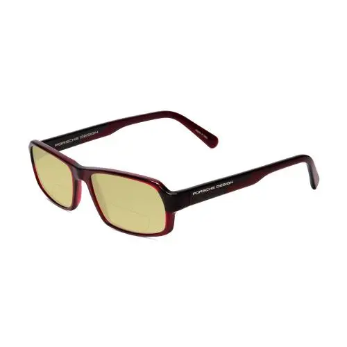 P8215-D 55 mm Polarized Bi-focal Sunglasses in Burgundy Red Carbon Fiber Yellow by Porsche