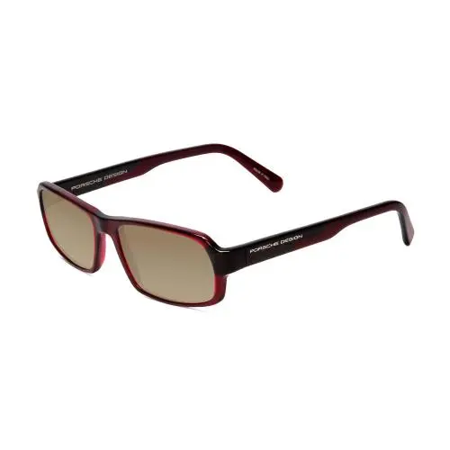 Design P8215-D 55mm Polarized Sunglass Crystal Burgundy Red Carbon Fiber Amber Brown Polar by Porsche