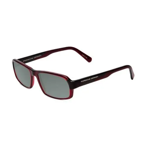 Design P8215-D 55mm Polarized Sunglass Crystal Burgundy Red Carbon Fiber Smoke Grey Polar by Porsche