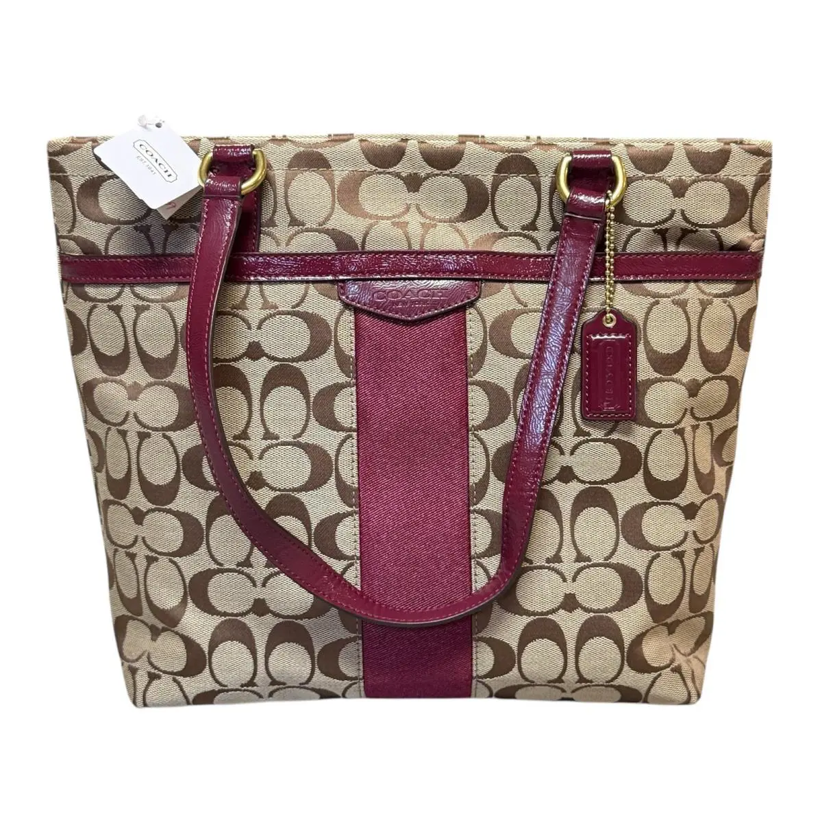 Signature Khaki Stripe Crossbody Purse Shoulder Bag F28504 by Coach