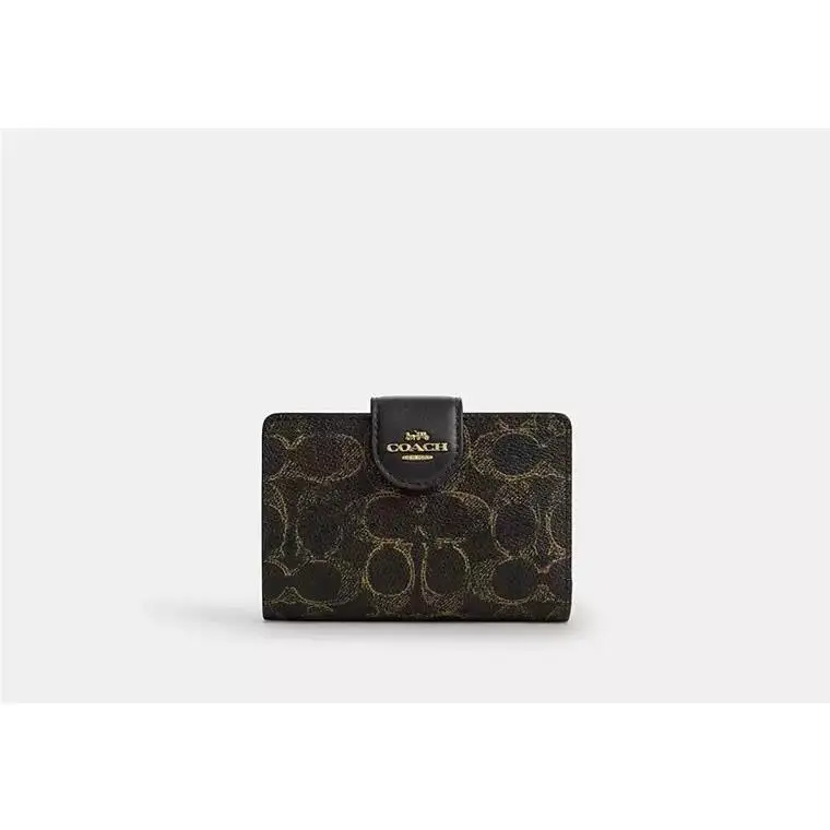 Medium Corner Zip Wallet CEC28 GOLD/BROWN by Coach
