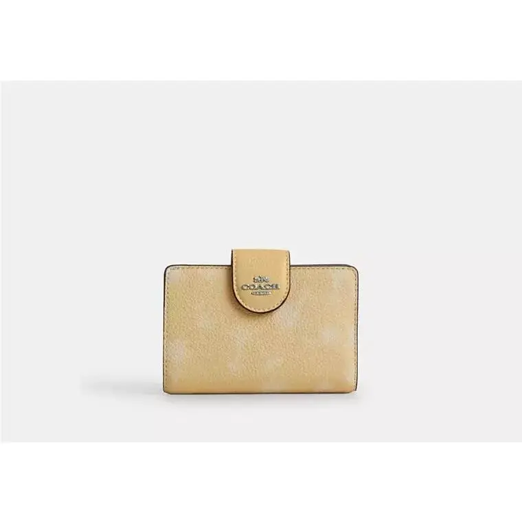 Medium Corner Zip Wallet CEC30 PEBBLED LEATHER/SILVER/WASHED YELLOW by Coach