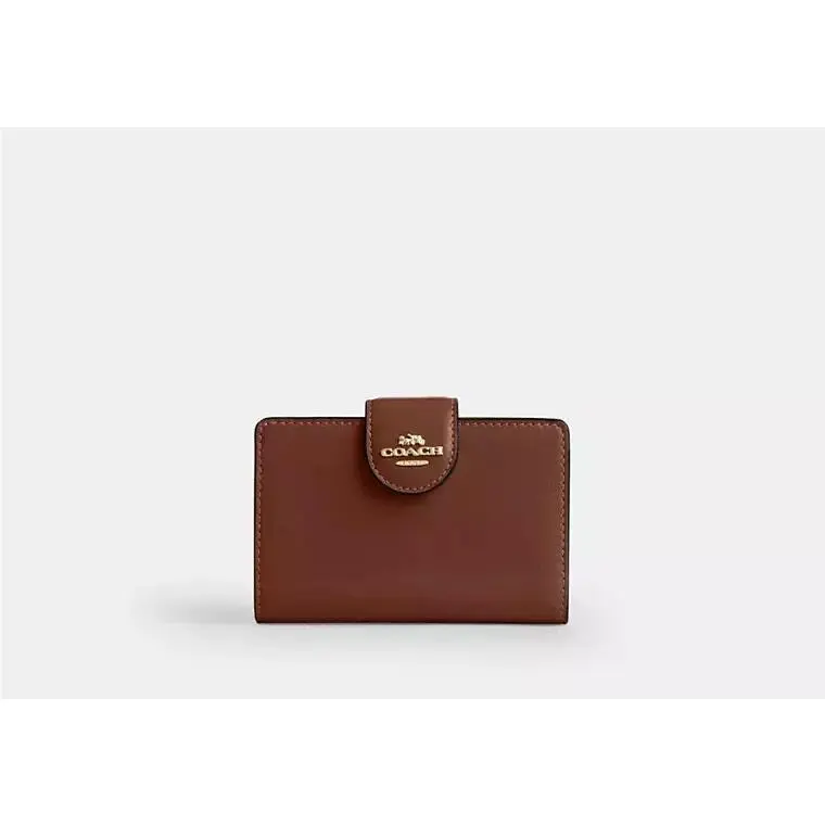 Medium Corner Zip Wallet CEC33 GLAZED  LEATHER/GOLD/BLACK by Coach