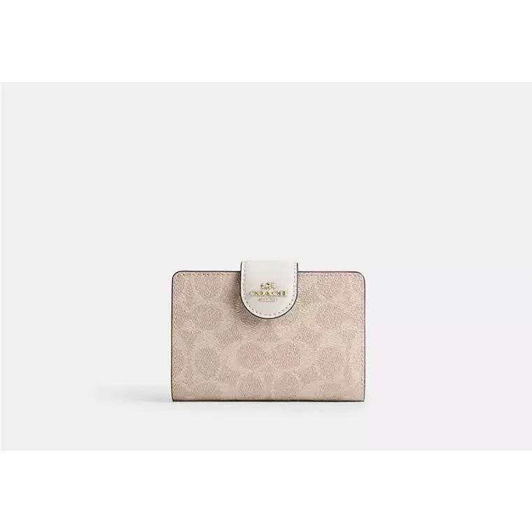 Medium Corner Zip Wallet CW786 GOLD/SAND/CHALK by Coach